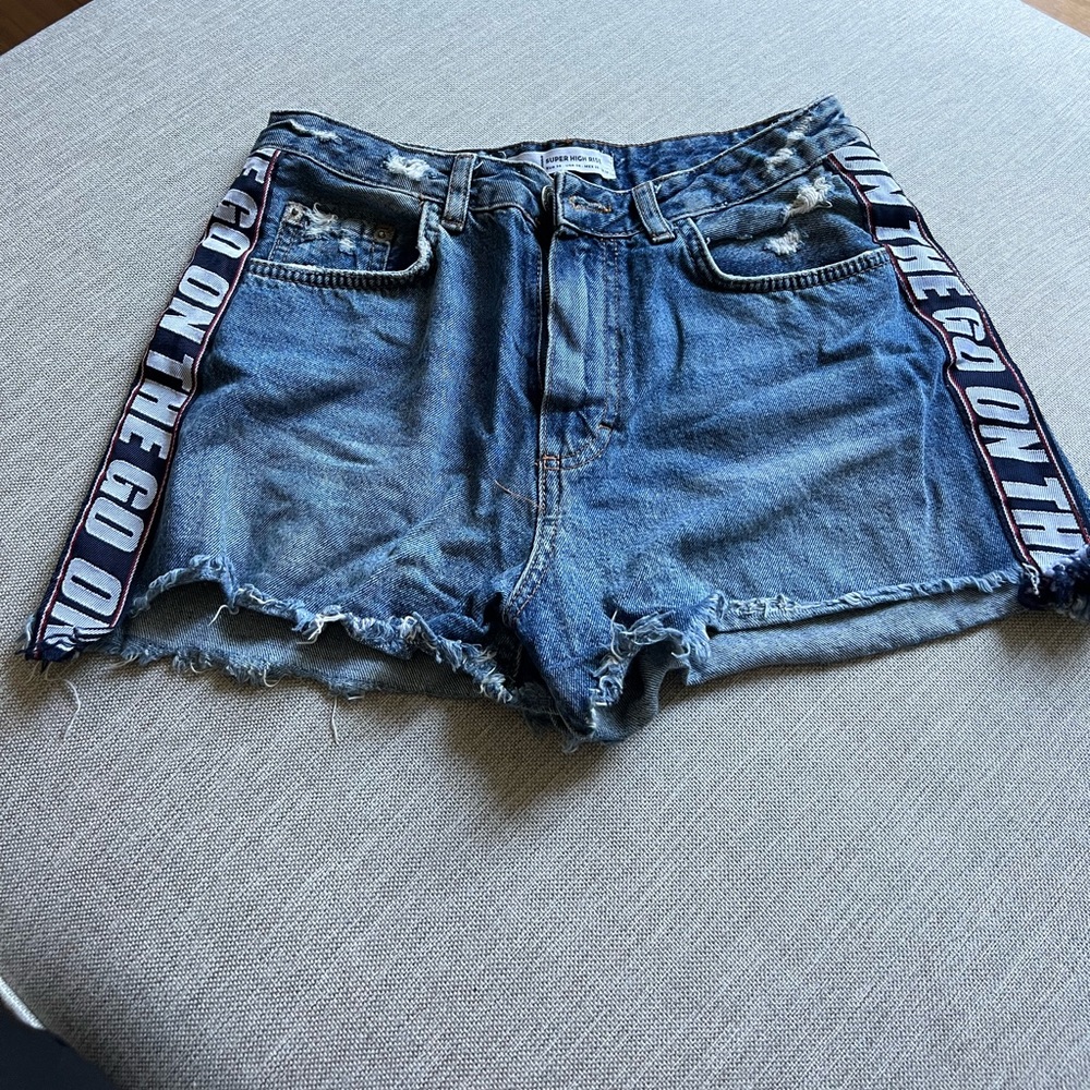 Stradivarius Super High Rise Denim Shorts
